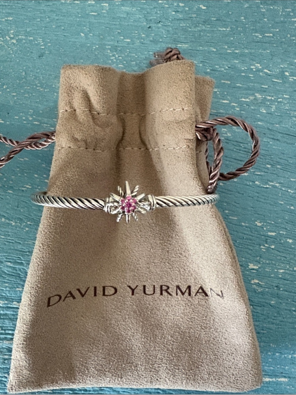 David Yurman starburst pink sapphire bangle